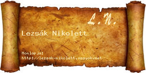 Lezsák Nikolett névjegykártya