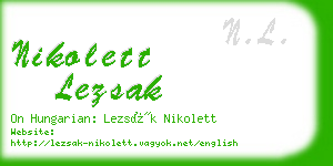 nikolett lezsak business card